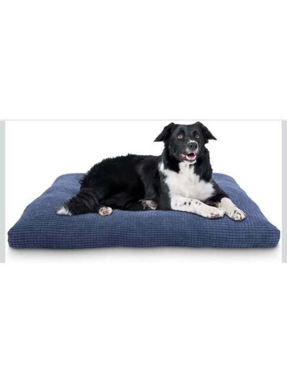 Dog Bed Crate Pad L(35" x 23") Blue Corduroy Washable Cover